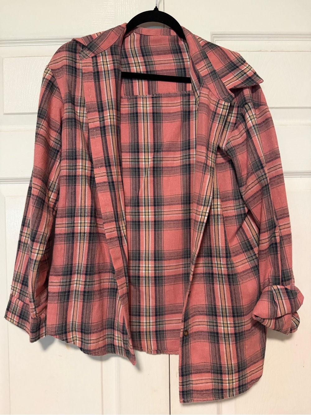 Plaid Pink Open-Front Women's Jacket
